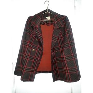 Vintage Plaid Cape Poncho